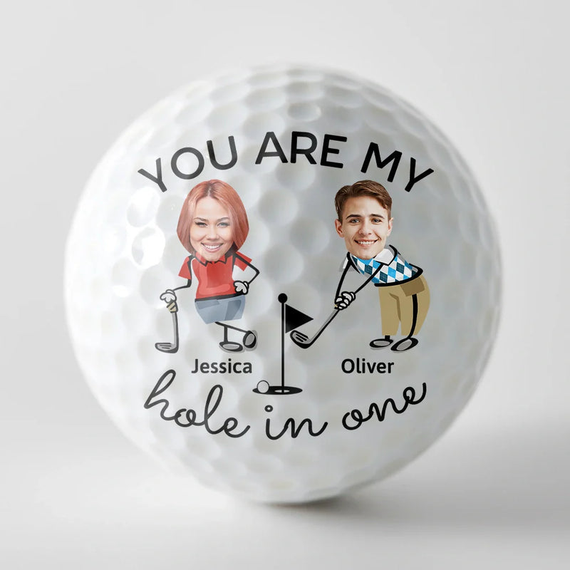 Custom Photo You Are My Hole In One Golf Ball, Personalized Golf Ball, Mom Dad Golf Ball Gift, Couple Golf Ball CTGB04