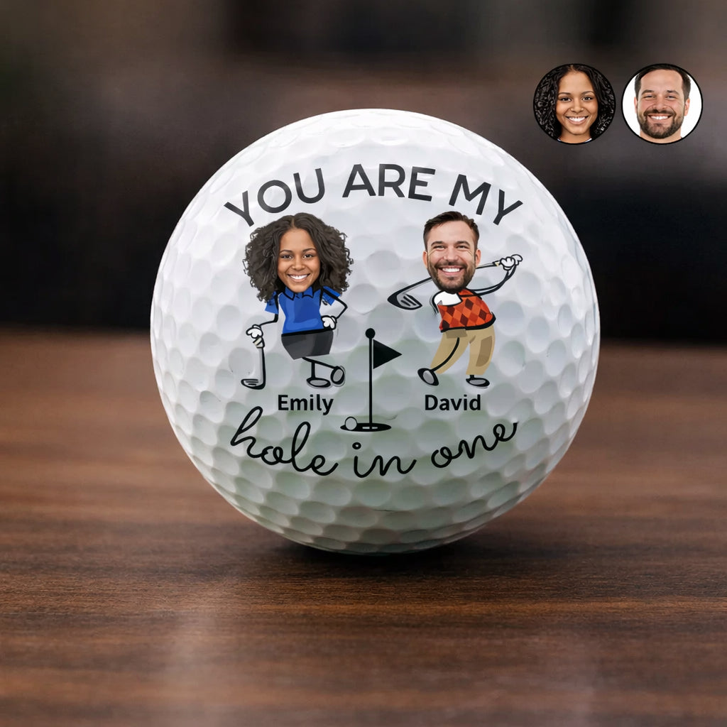 Custom Photo You Are My Hole In One Golf Ball, Personalized Golf Ball, Mom Dad Golf Ball Gift, Couple Golf Ball CTGB04