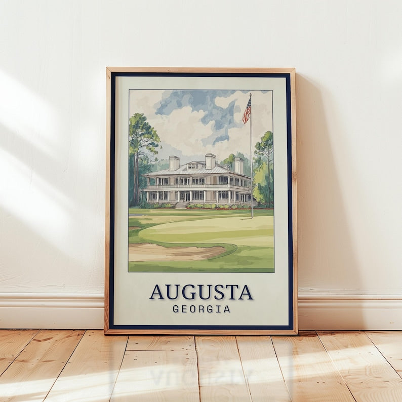 Set 3Pcs Poster - Famous Golf Courses Prints (Augusta, Pebble Beach, St Andrews), Masters Golf Posters, Golf Poster For Home Decor, Vintage Art Poster PTGTP16