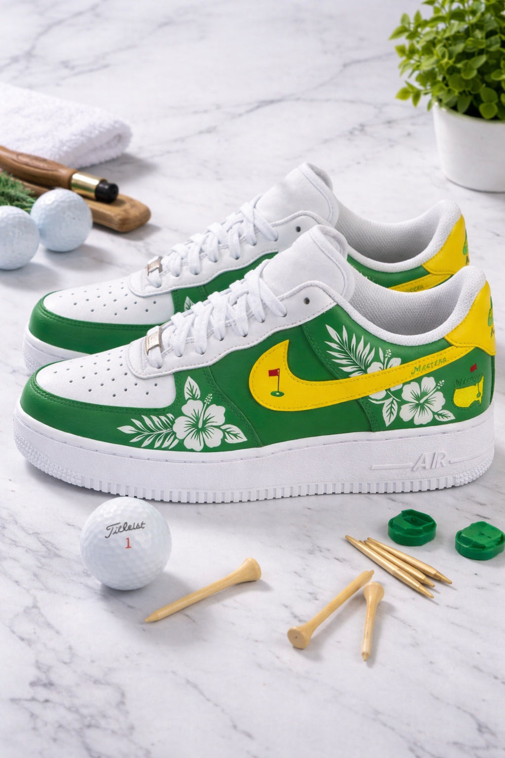 Hibiscus Tropical Golf Sneakers, Tropical Floral Golf Shoes, Custom Golf Sneaker, Unique Golf Gift for Golf Lovers SHGTP14