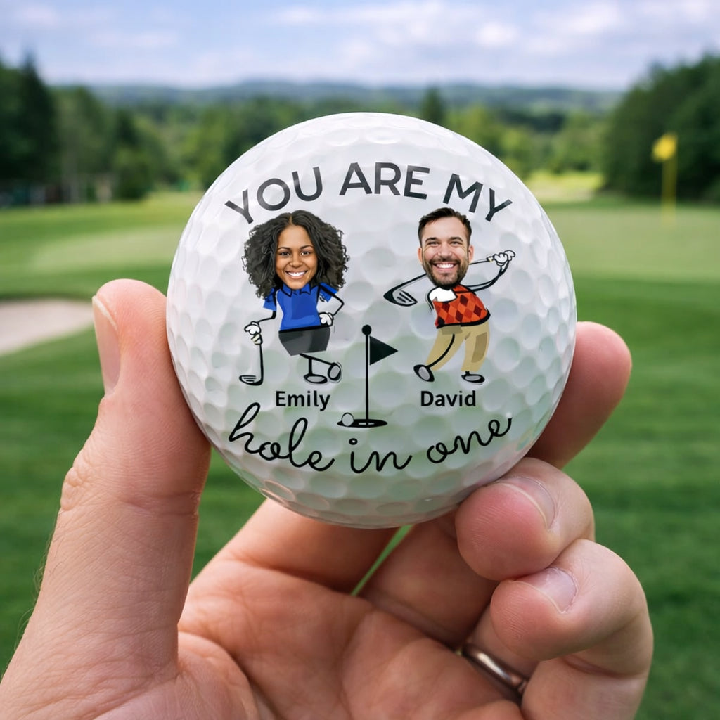Custom Photo You Are My Hole In One Golf Ball, Personalized Golf Ball, Mom Dad Golf Ball Gift, Couple Golf Ball CTGB04