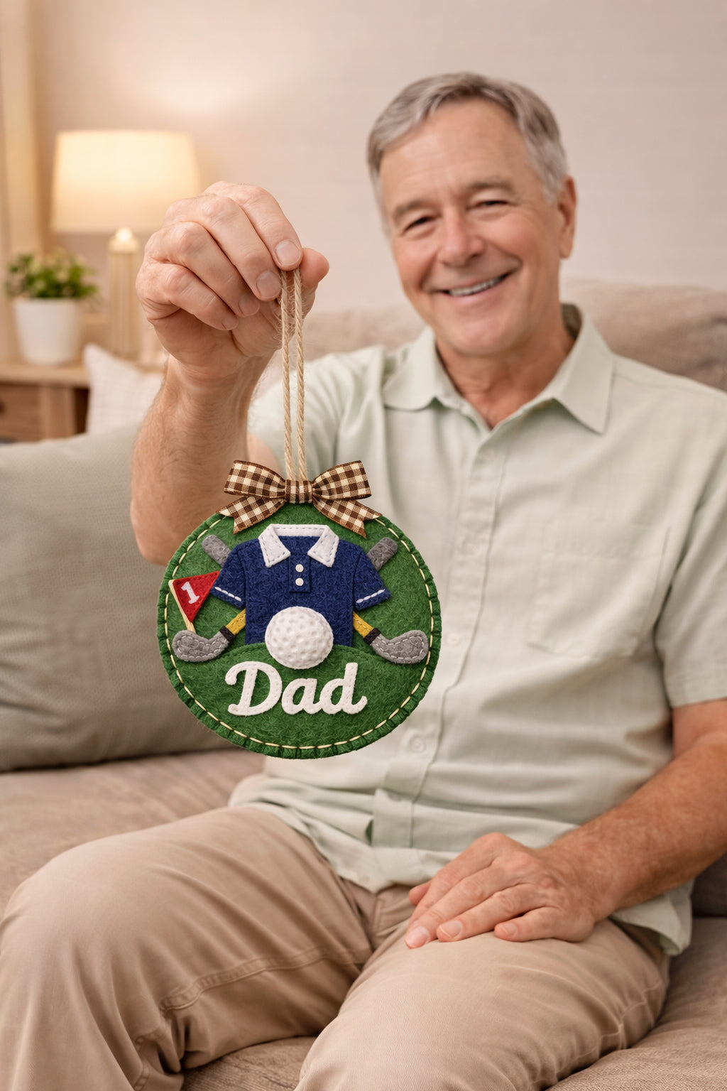 Custom Dad Golf Course Felt Ornament, Dad Golf Ornament, Father Day Gift, Handmade Golf Felt Ornament, Golf Lover Decor, Hanging Decor, Holiday Keepsake Gift ONMGTP05