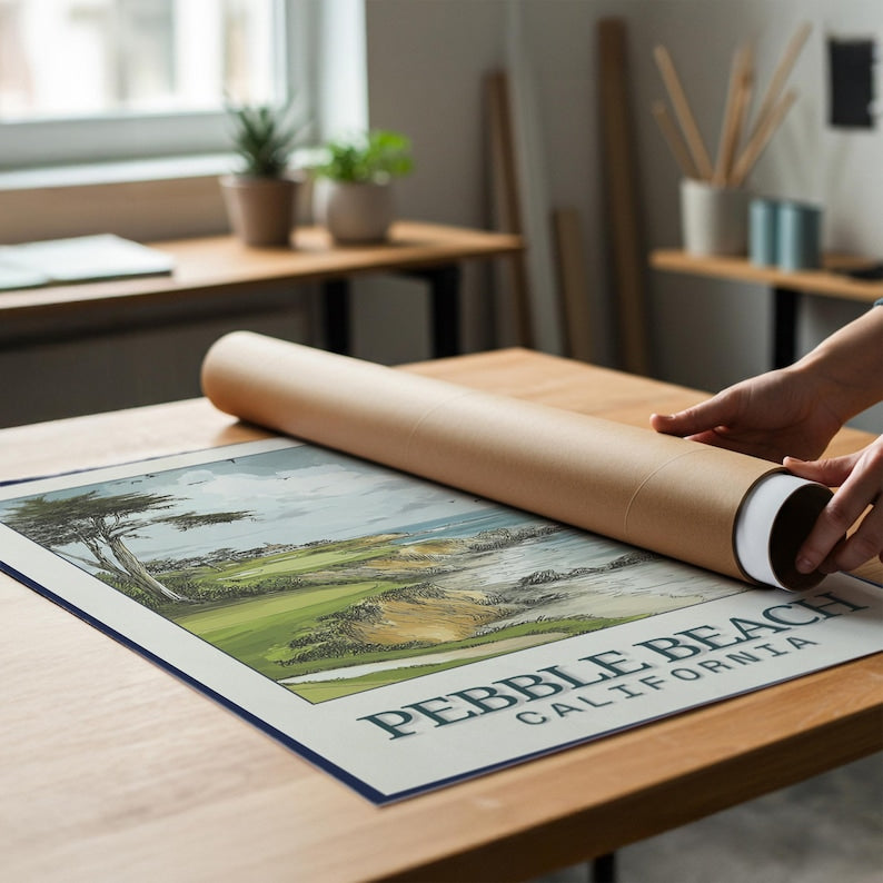 Set 3Pcs Poster - Famous Golf Courses Prints (Augusta, Pebble Beach, St Andrews), Masters Golf Posters, Golf Poster For Home Decor, Vintage Art Poster PTGTP16