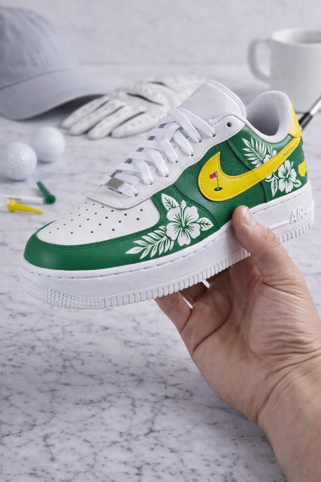 Hibiscus Tropical Golf Sneakers, Tropical Floral Golf Shoes, Custom Golf Sneaker, Unique Golf Gift for Golf Lovers SHGTP14