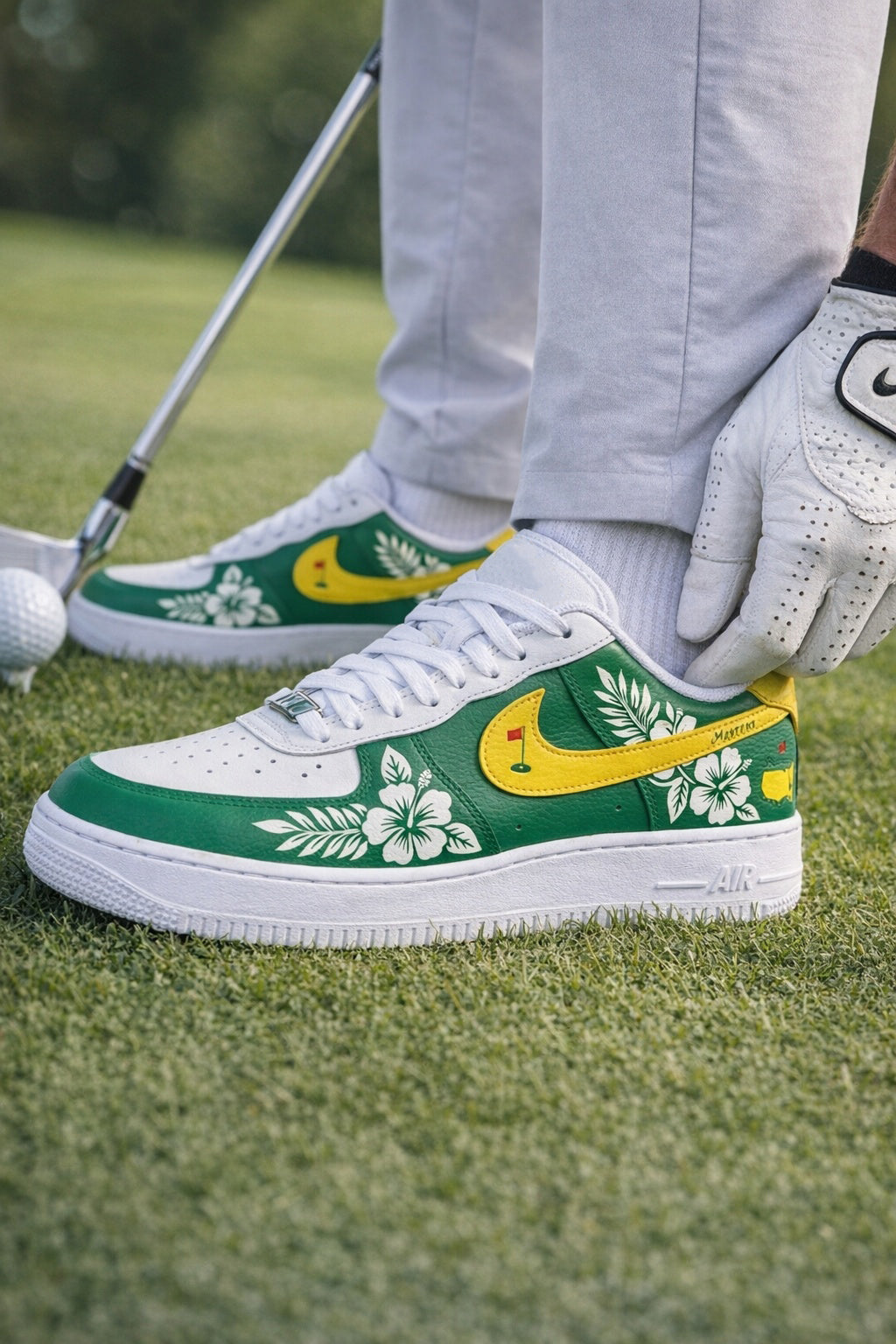 Hibiscus Tropical Golf Sneakers, Tropical Floral Golf Shoes, Custom Golf Sneaker, Unique Golf Gift for Golf Lovers SHGTP14