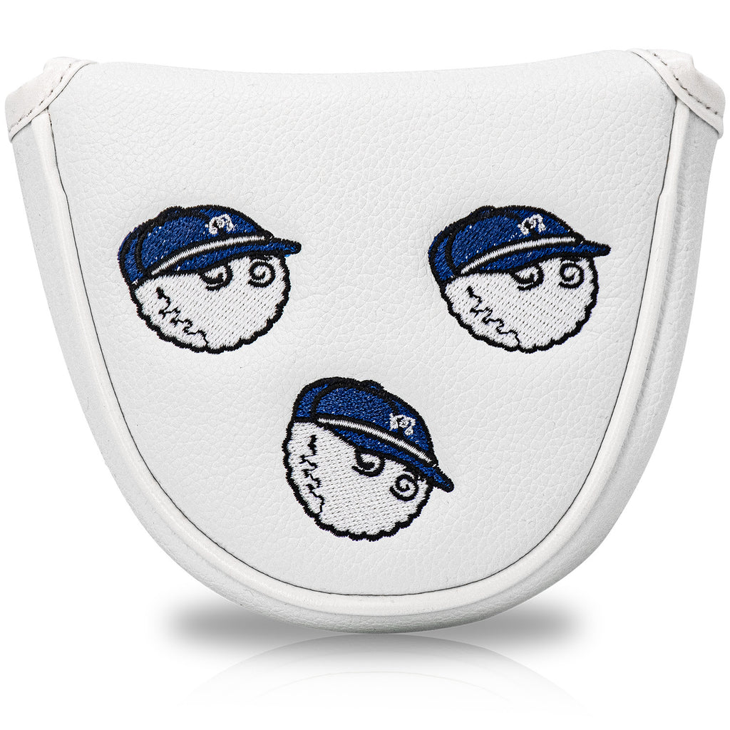 White Fisherman Golf Club Protective Cover, Thickened Waterproof Pu Embroidery, Driver and Fairway Wood Club Head Cover. GHGOLF3