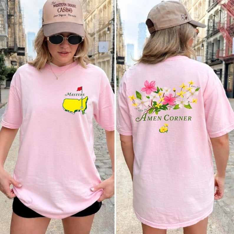 Amen Corner Floral Golf Shirt, Masters Inspired Tee, Spring Golf Apparel Shirt, Floral Golf Style, The Master Golf 2026 Shirt SGTP04