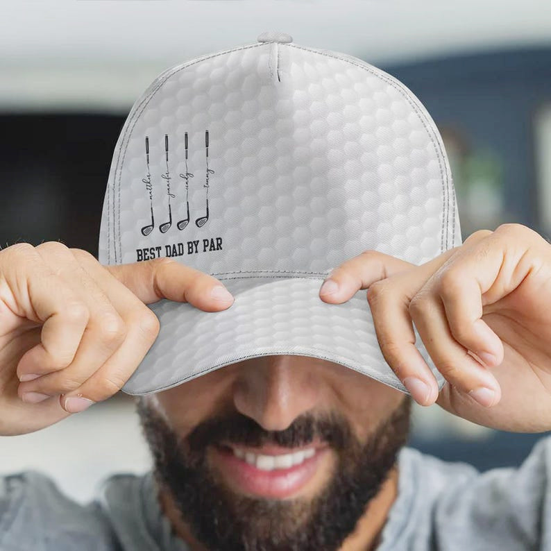 Personalized Best Dad By Par Cap, Best Grandpa By Par Hat, Custom Name Father Day Golf Gift, Golf Lover Gift For Him, Dad Birthday Golf Gift
