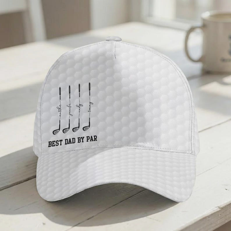 Personalized Best Dad By Par Cap, Best Grandpa By Par Hat, Custom Name Father Day Golf Gift, Golf Lover Gift For Him, Dad Birthday Golf Gift