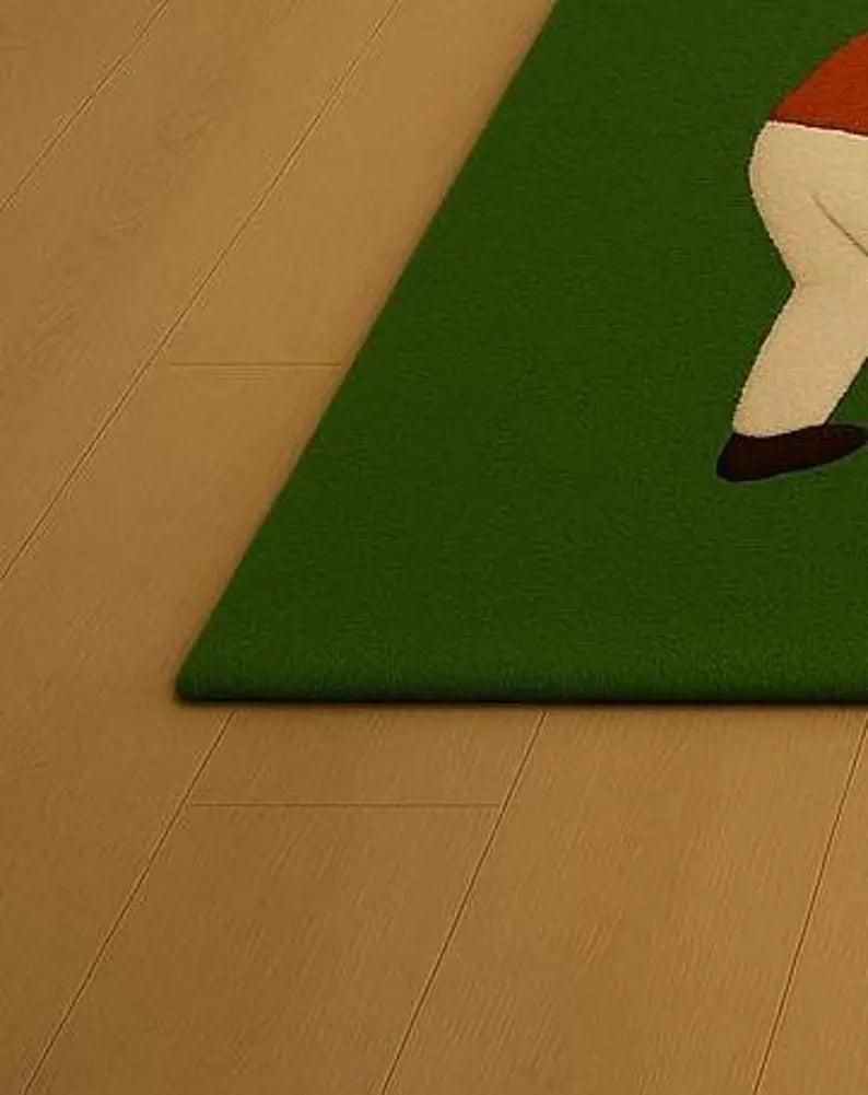 Hand Tufted Golf Green Abstract Area Rug, Modern Minimalist Living Room Carpet . RGTP13