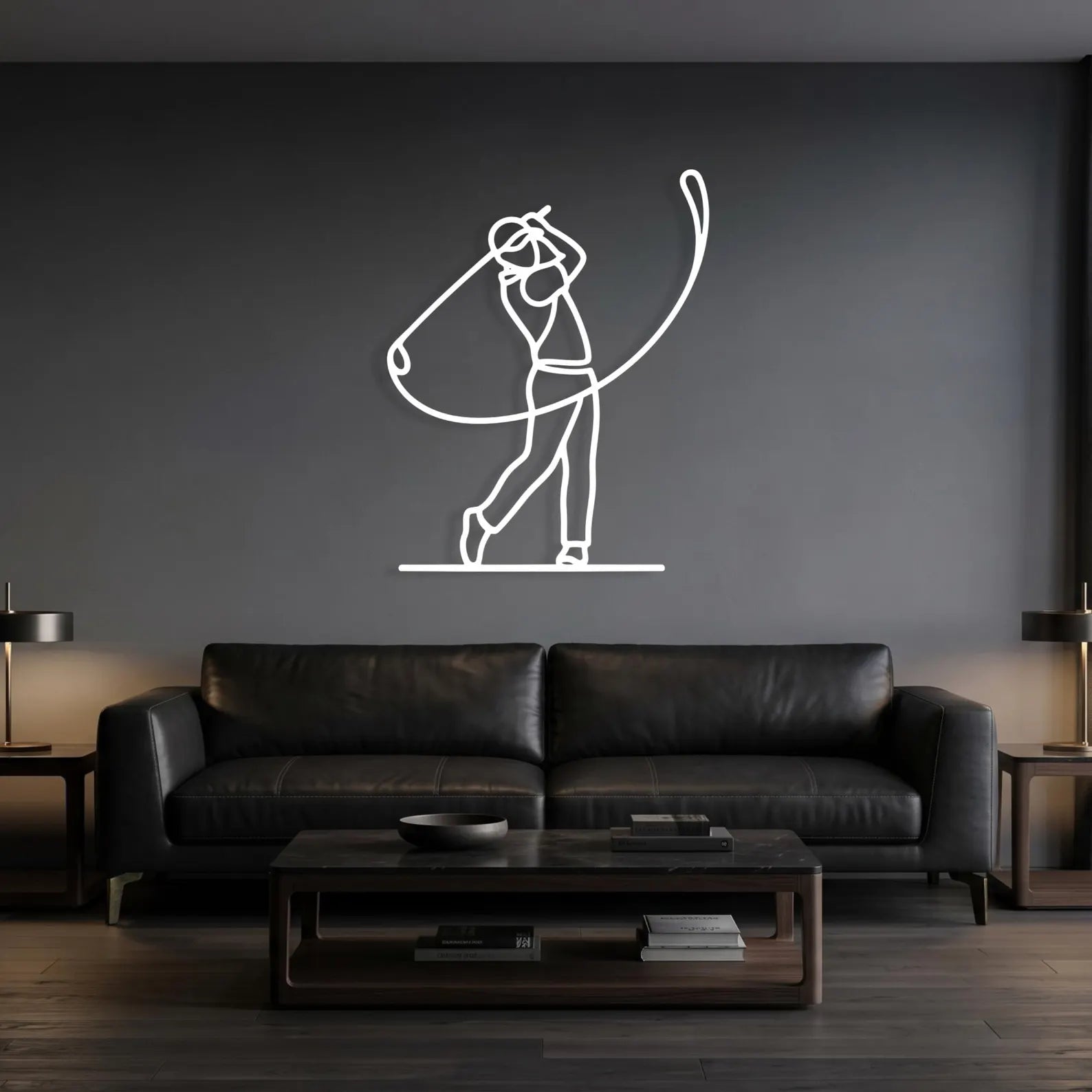 Female Golfer Wall Art – Minimalist Metal Golf Decor for Home Office Zeki Gözel. MWAGTP16