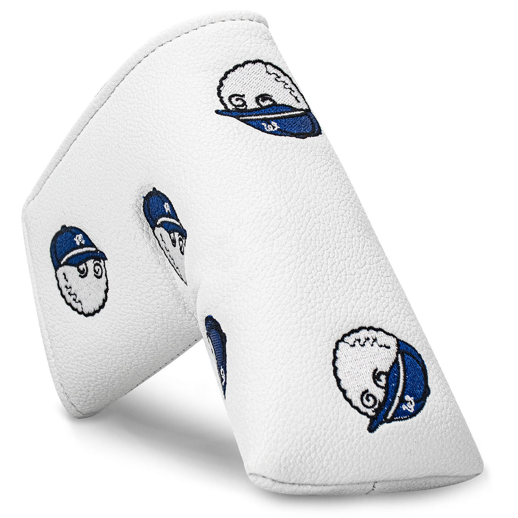 White Fisherman Golf Club Protective Cover, Thickened Waterproof Pu Embroidery, Driver and Fairway Wood Club Head Cover. GHGOLF3