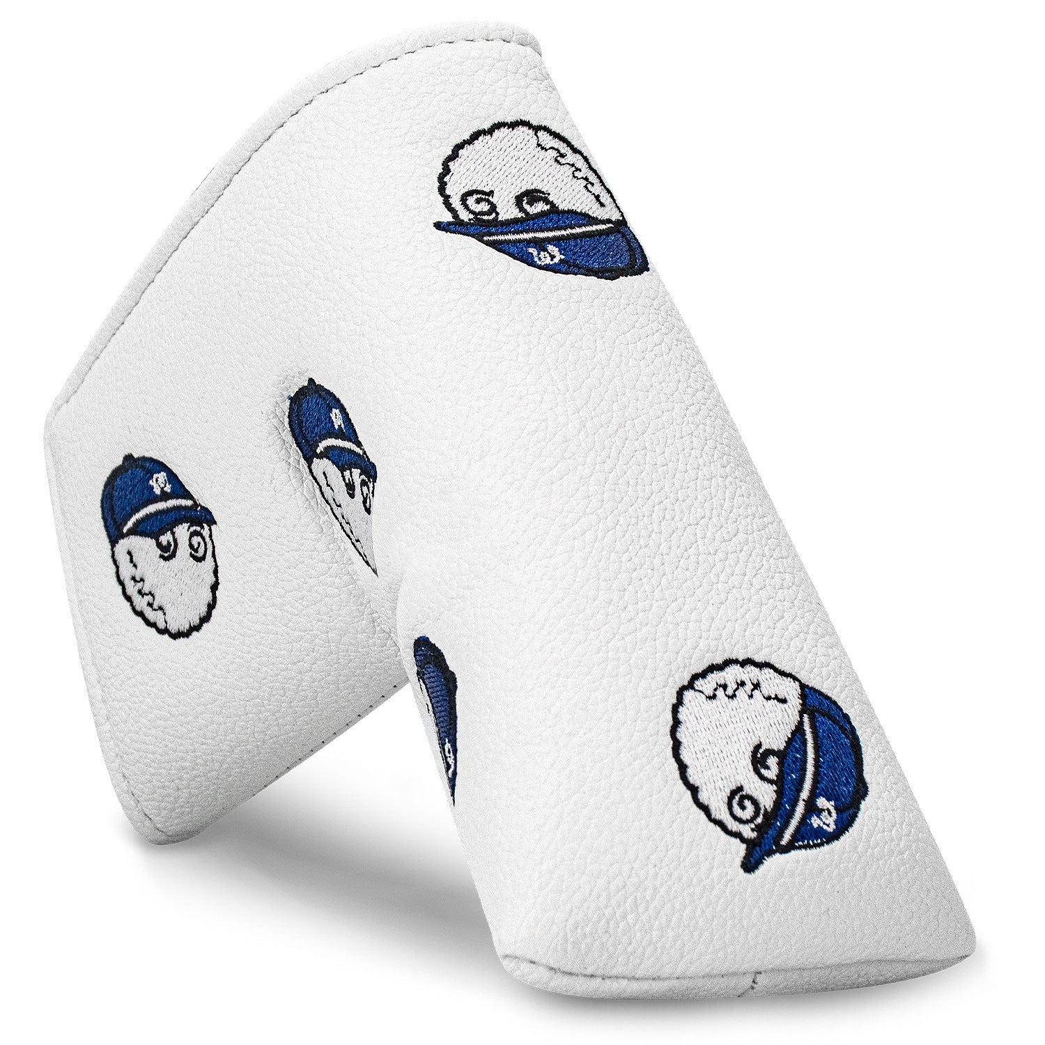 White Fisherman Golf Club Protective Cover, Thickened Waterproof Pu Embroidery, Driver and Fairway Wood Club Head Cover. GHGOLF3