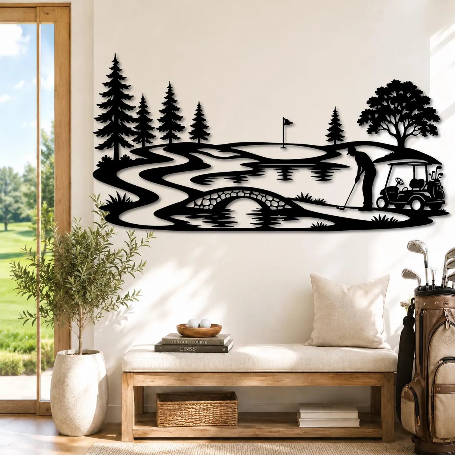 Golf Course Metal Wall Art, Golfer Gift Decor, Golf Man Cave Art, Golf Metal Signs, Gift For Golf Lover, Golf Swing Wall Art For Man Cave. MWAGTP01