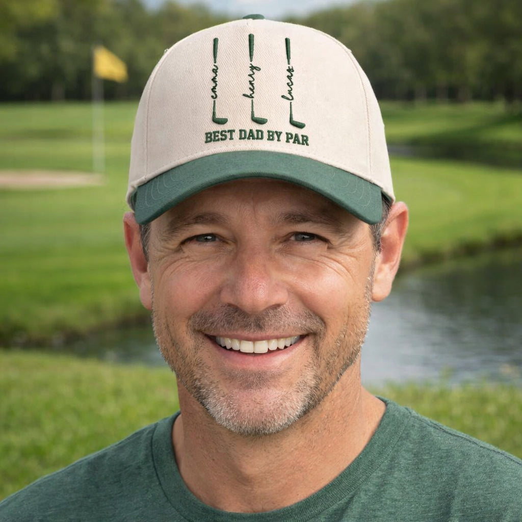 Embroidered Best Dad By Par Trucker Cap, Best Grandpa By Par Hat, Custom Name Father Day Golf Gift, Golf Lover Gift, Dad Birthday Golf Gift