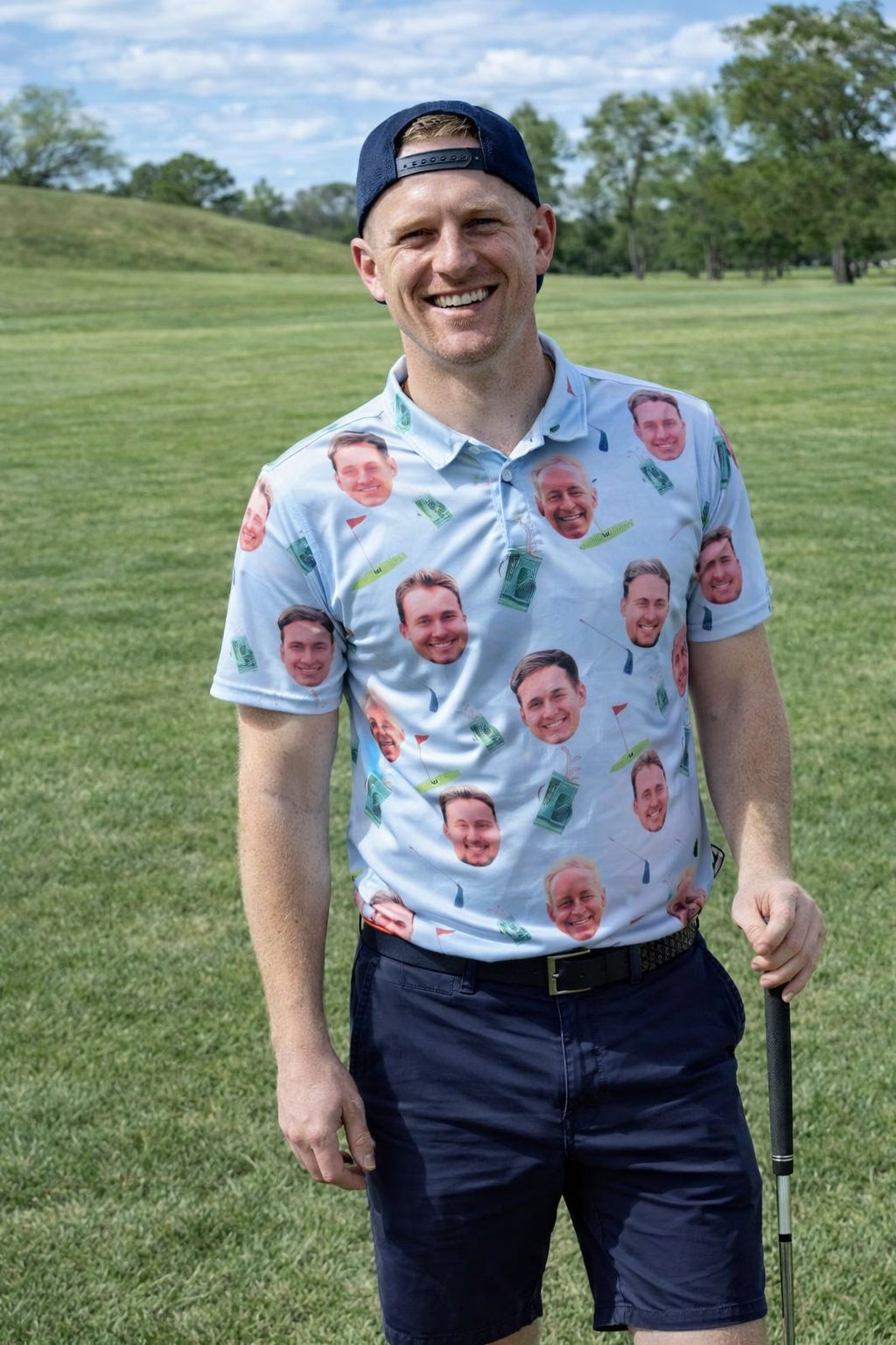Custom Photo Polo Shirt for Golfer, Funny Golf Pattern On Polo Shirt, Personalized Short Sleeve Golf Shirt, Custom Polo for Golfer, Custom Polo Shirt Gift PLSGTP12