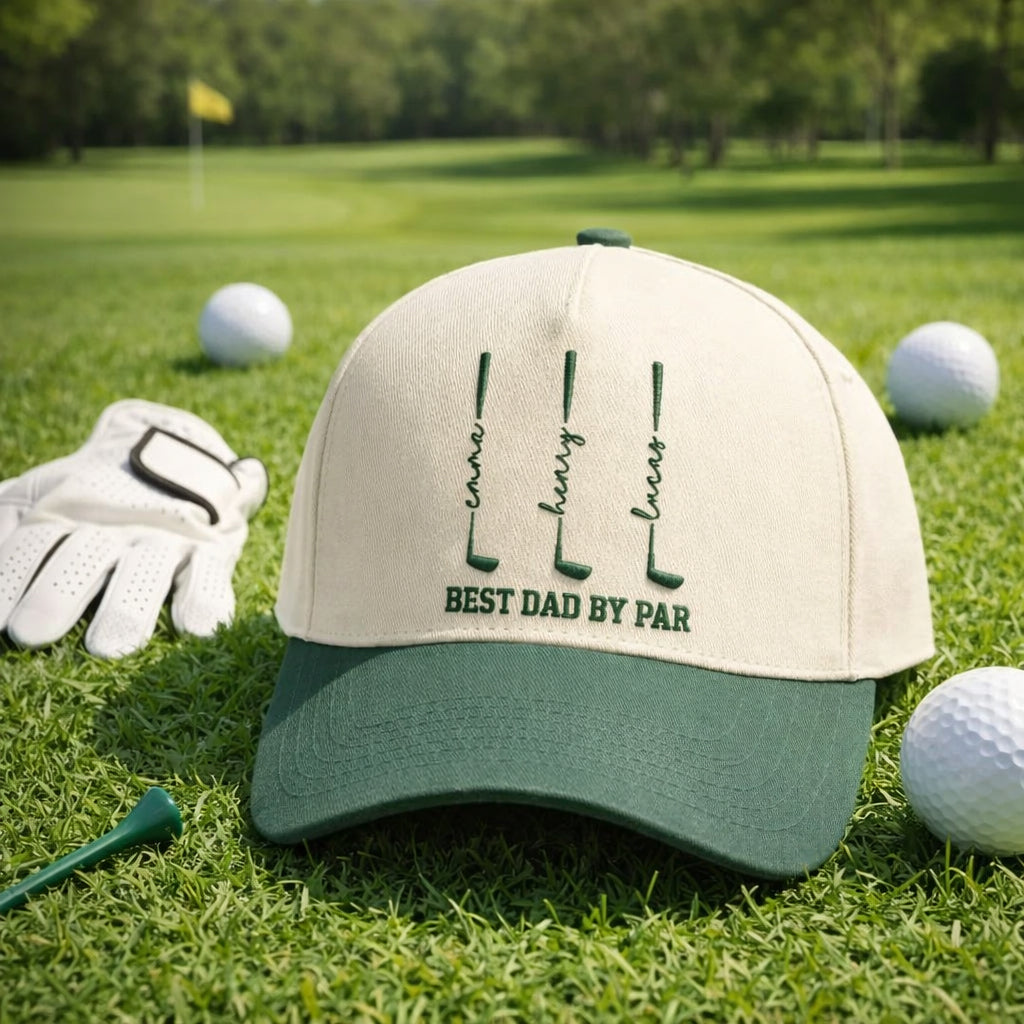 Embroidered Best Dad By Par Trucker Cap, Best Grandpa By Par Hat, Custom Name Father Day Golf Gift, Golf Lover Gift, Dad Birthday Golf Gift