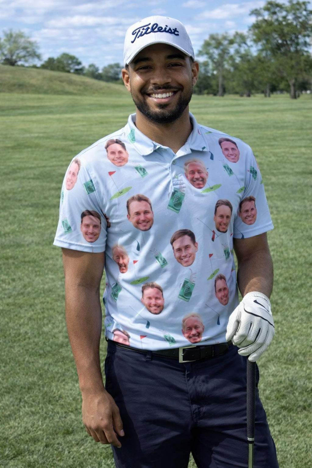 Custom Photo Polo Shirt for Golfer, Funny Golf Pattern On Polo Shirt, Personalized Short Sleeve Golf Shirt, Custom Polo for Golfer, Custom Polo Shirt Gift PLSGTP12