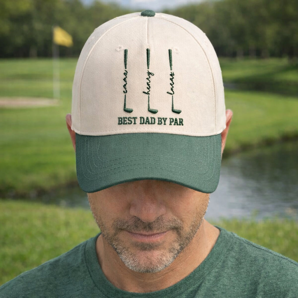 Embroidered Best Dad By Par Trucker Cap, Best Grandpa By Par Hat, Custom Name Father Day Golf Gift, Golf Lover Gift, Dad Birthday Golf Gift