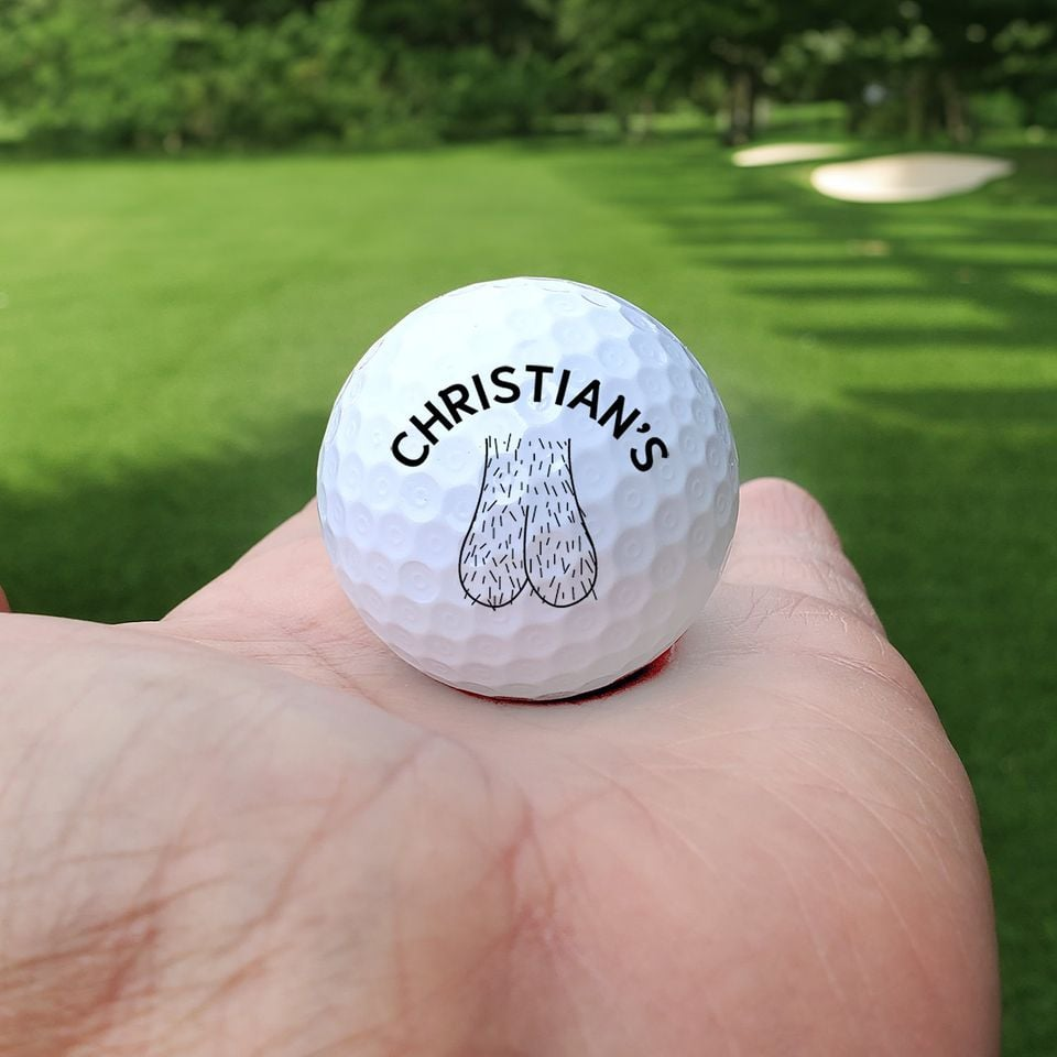 Deez Balls Personalized Golf Balls, Funny Custom Name Hairy Balls Design, Prank Golf Gift for Him