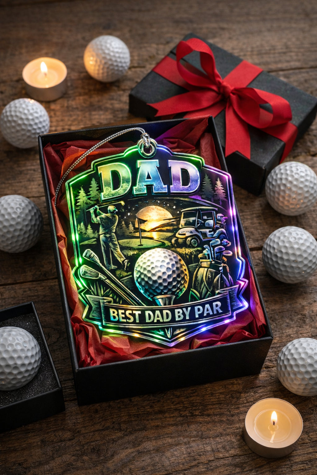 Best Dad By Par Golf Acrylic Ornament, Trending Golf Acrylic Decor, Custom Name Golfer Gift, Home Decor ONMGTP07