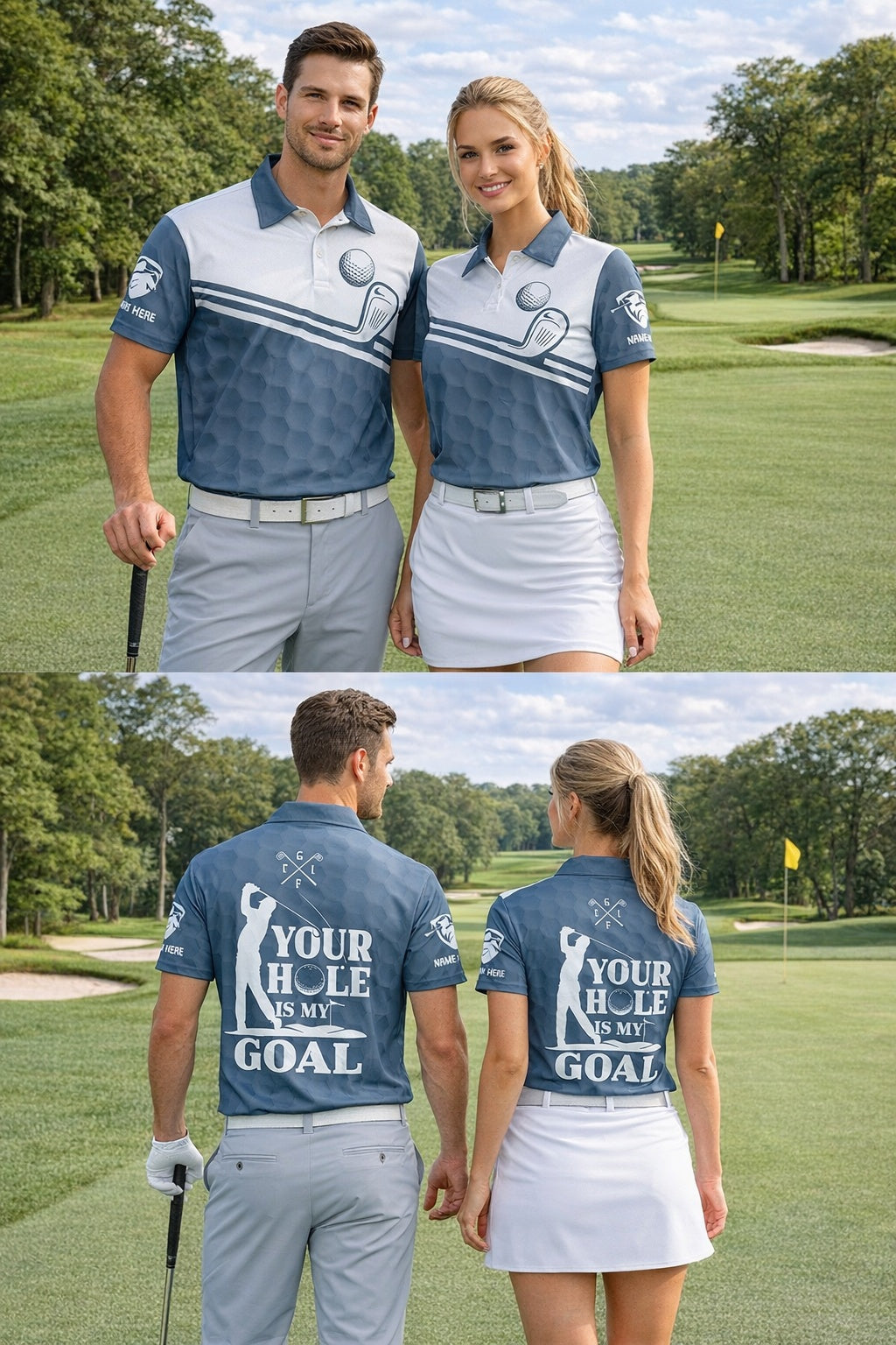 Custom Your Hole Is My Goal Polo Shirt, Quotes Golf Polo Shirt, Short Sleeve Golf Shirt, Polo for Golfer, Custom Polo Shirt Gift PLSGTP10