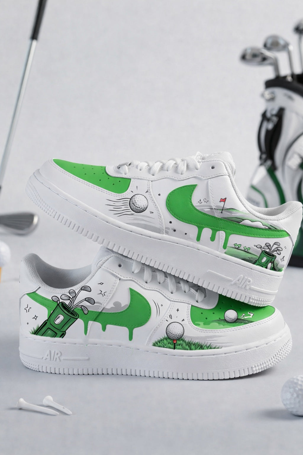 Drip Effect Shoes, Drip Golf Sneakers, Green Fairway Golf Shoes for Men & Women, Golf Inspired Shoes, Gift for Golf Lovers SHGTP10