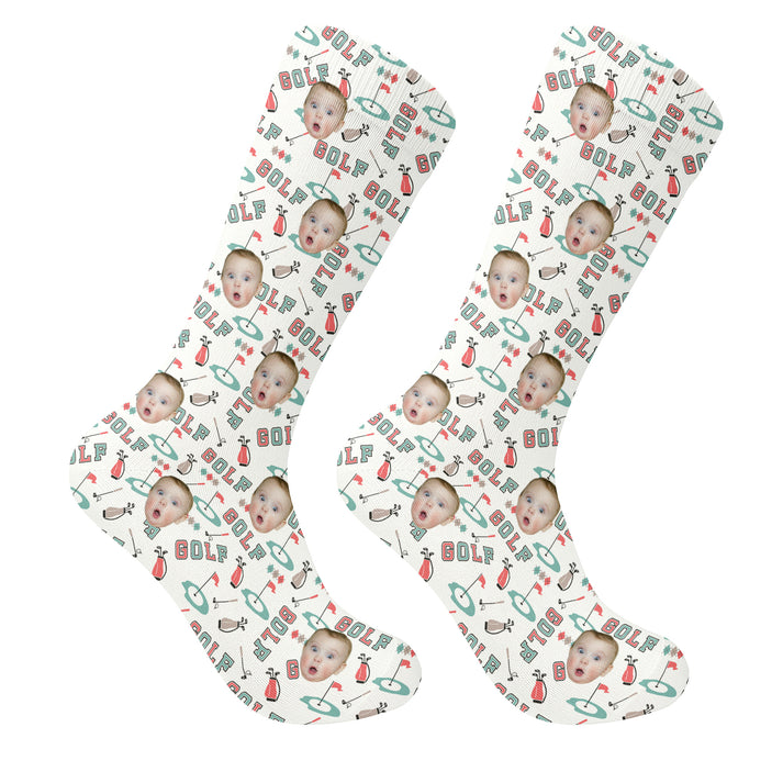 Custom Golf Socks Face, My Photo Socks, Face Socks For Golfer, Christmas Golf Gift