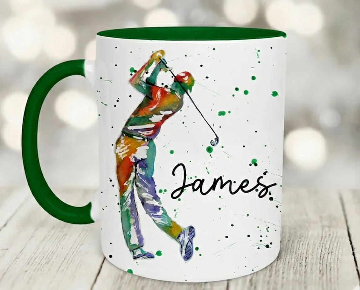 Personalised Golf Mug, Mug for Golfer, Golf Gift, Mug for Dad, Mug for Golfer, Golfing Birthday Gift, Golf Gift for Him