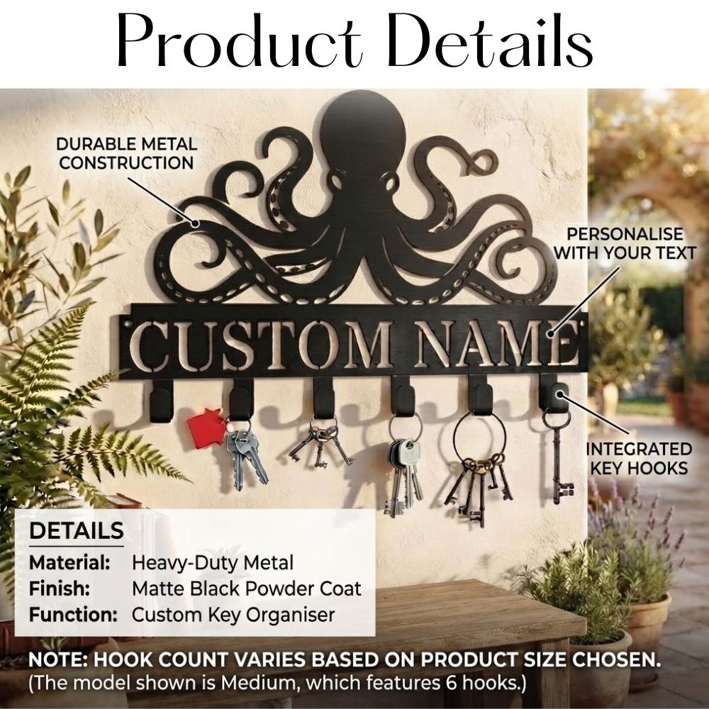 Custom Golf Metal Key Holder, Golfer & Course Key Hanger, Sports Decor, Entryway Organizer