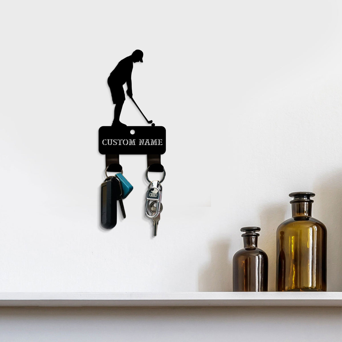 Custom Golf Sign, Powder Coated Metal Key Holder