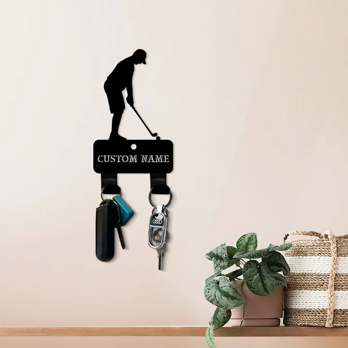 Custom Golf Sign, Powder Coated Metal Key Holder