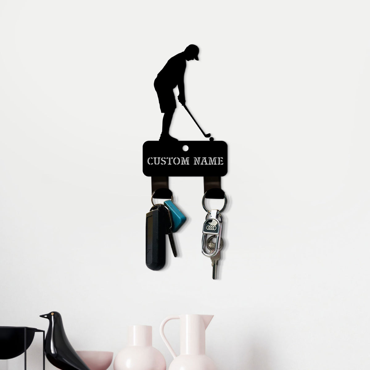 Custom Golf Sign, Powder Coated Metal Key Holder