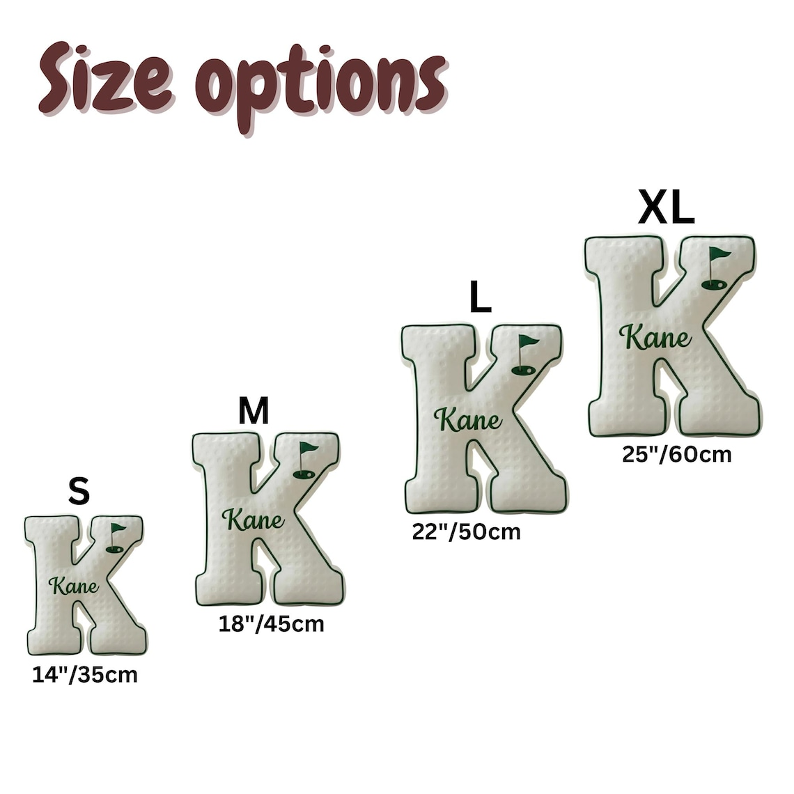 Personalized Golf Pillow Letter – Custom Initial Cushion, Golf Decor