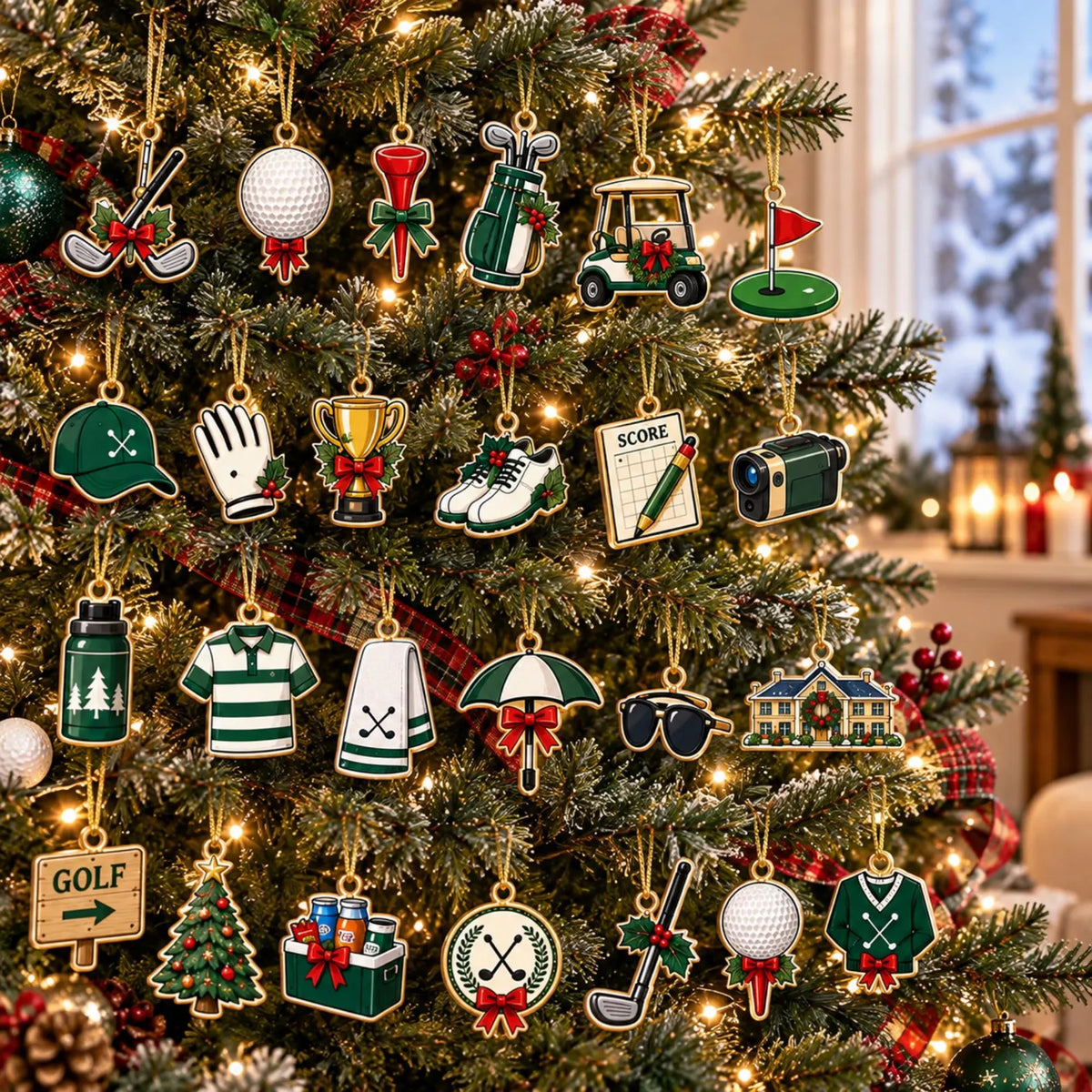 Personalized Golf Advent Calendar: 24-Day Countdown Ornament (2026). ACGTP02