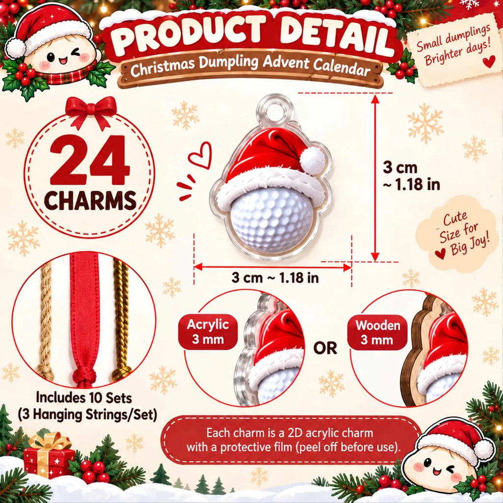 Golf Advent Calendar, Personalized Christmas Gift for Golfer, Custom Name Photo Keychain, 24 Day Gift for Dad Husband Boyfriend Golf Lover. ACGTP01