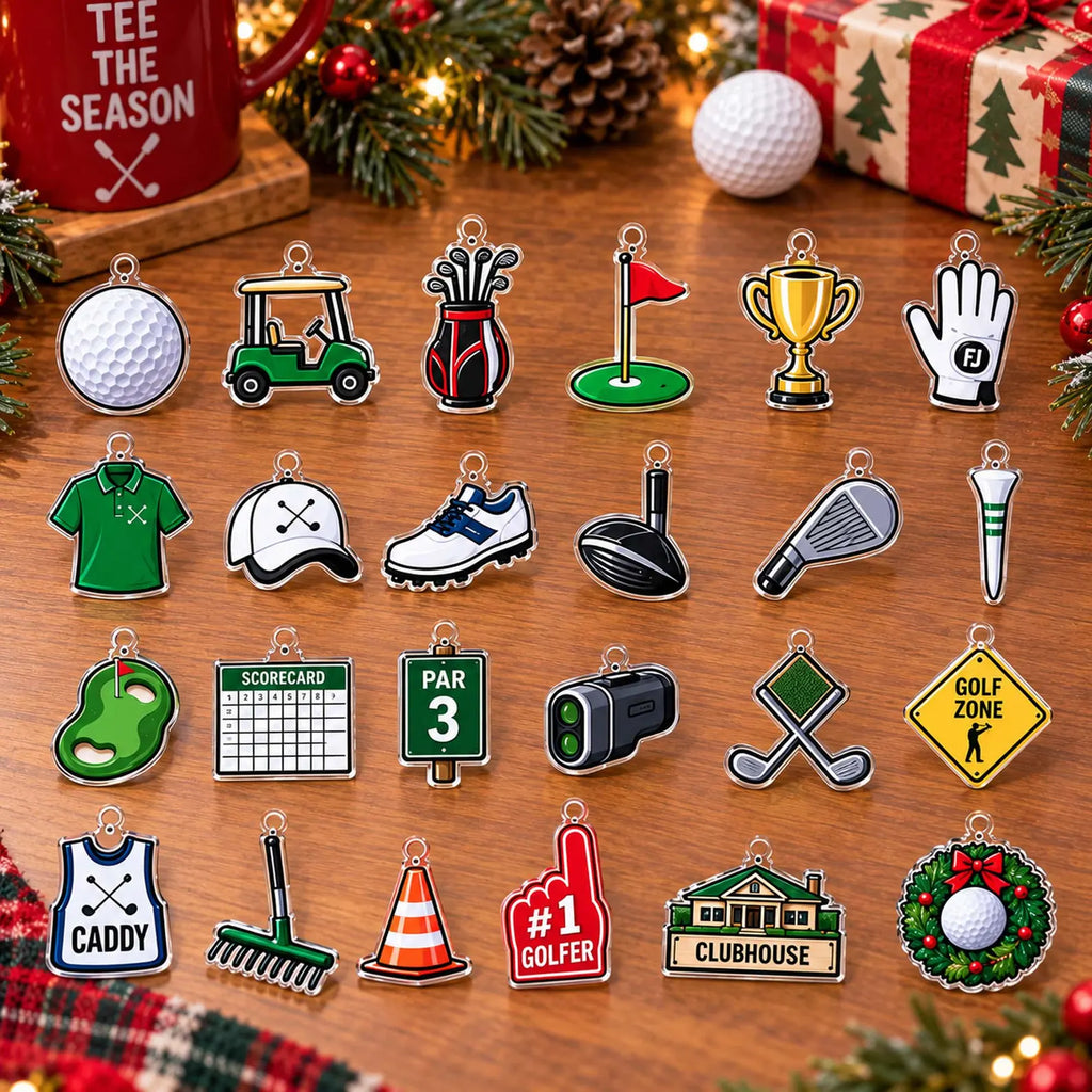 Personalized Golf Advent Calendar 2026, Custom Golf Blind Box Gift for Men Dad, 24 Day Christmas Countdown with Golf Tokens, Xmas Countdown. ACGTP06