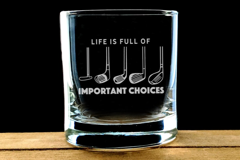 Funny Golf Whiskey Glass, Engraved Scotch Bourbon Glass, Unique Golf Gift for Men, Dad, Husband, or Grandpa