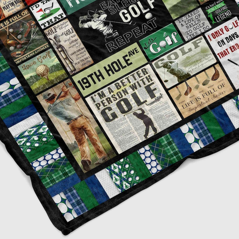 Personalized Golf Blanket, Golf Blanket, Blanket For Golfer, Golf Lover Blanket, Golf Name Blanket, Golf Player Gift, Sports Lover Gift