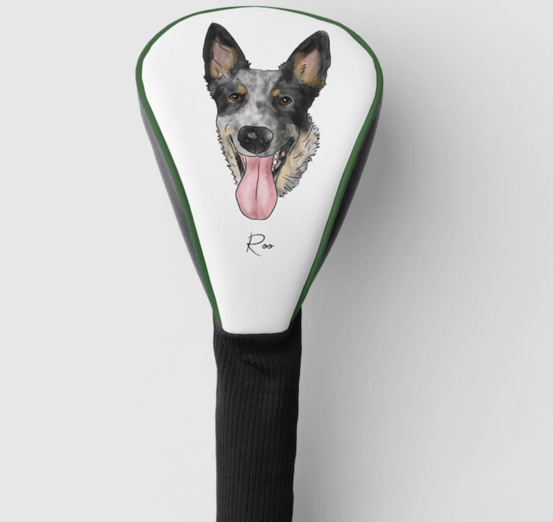 Father's Day gift Custom Golf Head Cover with Dog Portrait with color, Perfect Gift for golf lover. Cat Dog Lover. Golf Gifts for men.