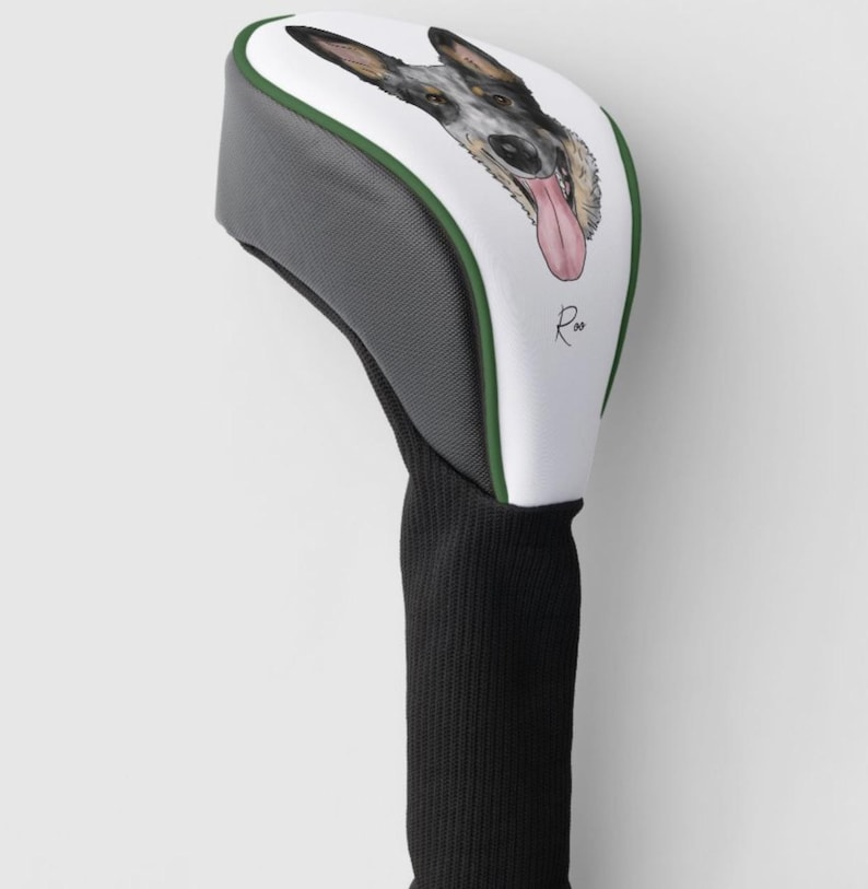 Father's Day gift Custom Golf Head Cover with Dog Portrait with color, Perfect Gift for golf lover. Cat Dog Lover. Golf Gifts for men.