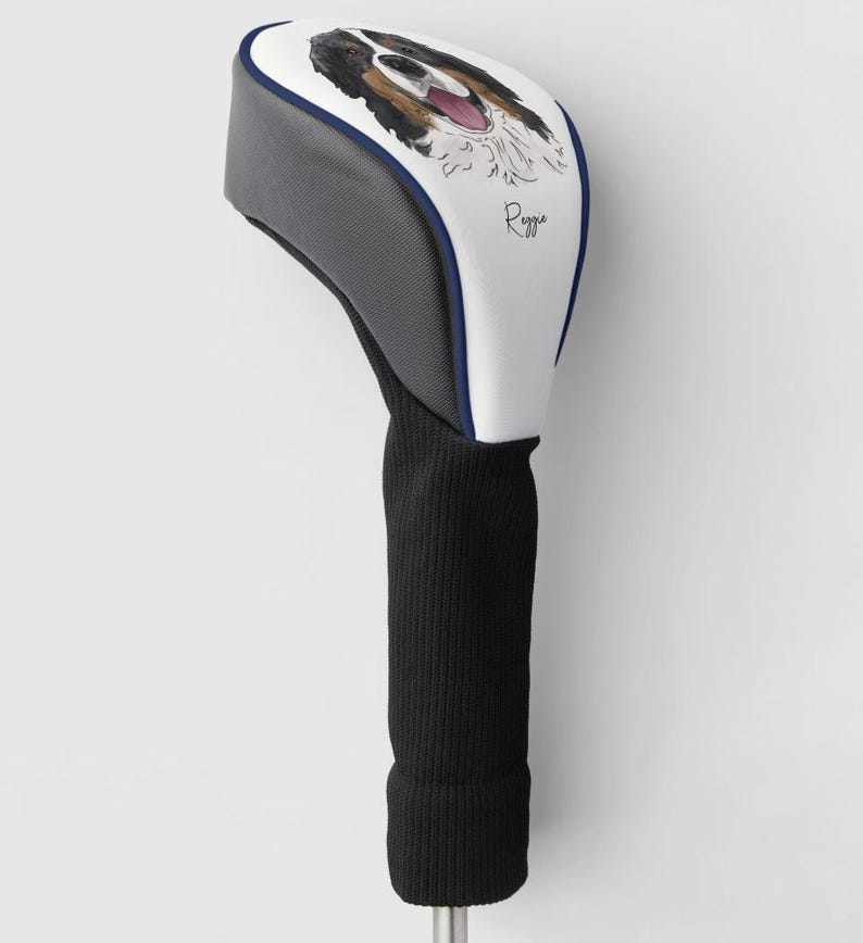 Custom Dog Portrait Golf Head Cover: Personalized Golf Gift