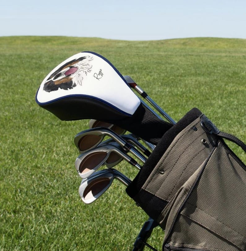 Custom Dog Portrait Golf Head Cover: Personalized Golf Gift