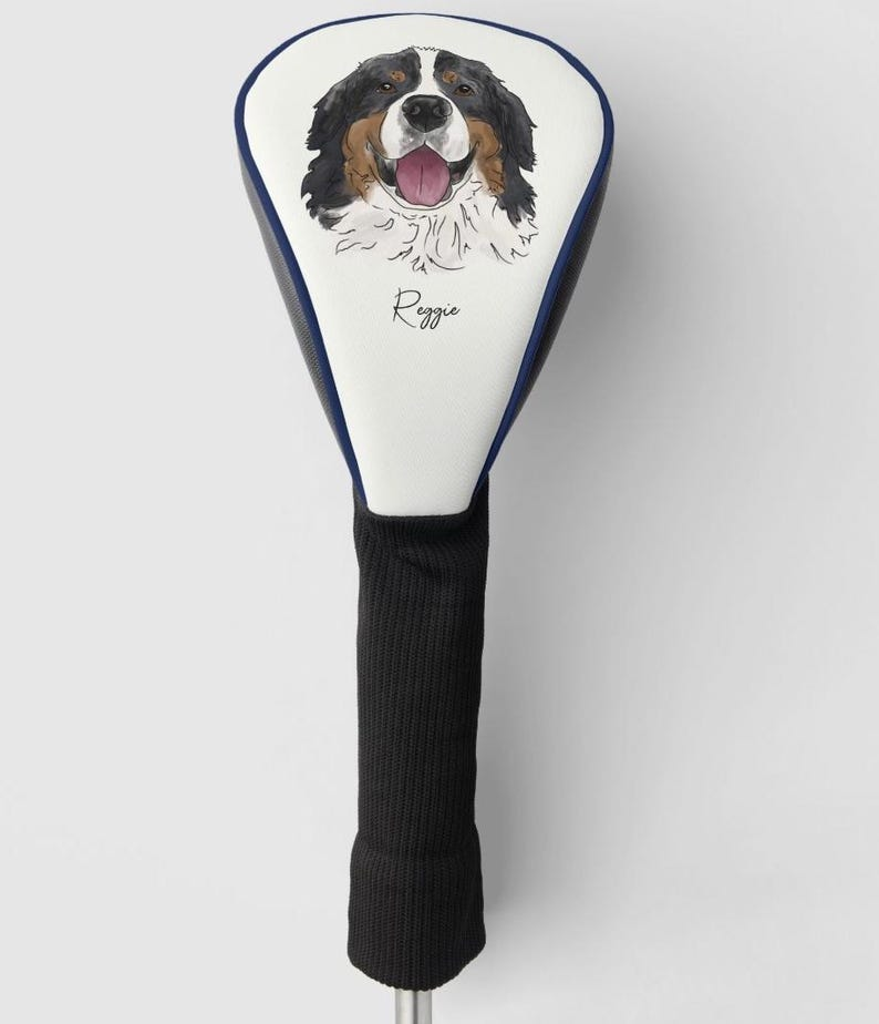 Custom Dog Portrait Golf Head Cover: Personalized Golf Gift