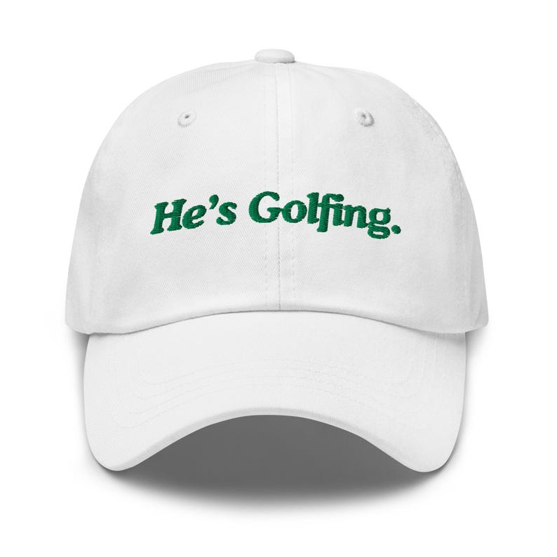 Funny Golf Cap, He’s Golfing Hat, Golf Hat, Golf Gift, Golf Lover Gift, Stocking Stuffer, Birthday Gift, Funny Hat, Dad Gift, Boyfriend Gift
