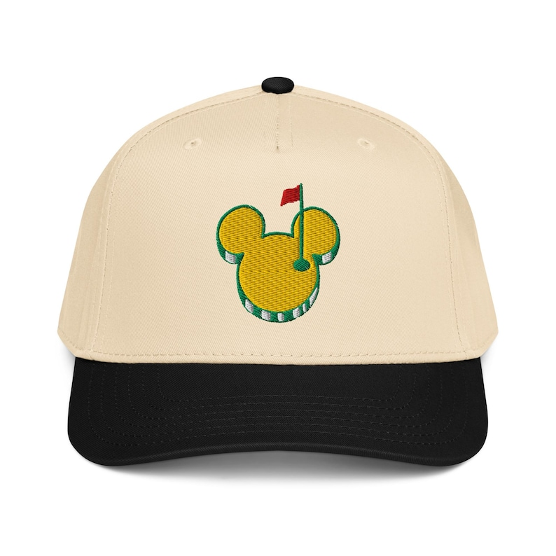 Master’s Mickey Embroidered Golf Cap, Subtle Disney Golf Snapback, Five Panel Cap, Minimalist Disney Hat, Golf Dad Gift