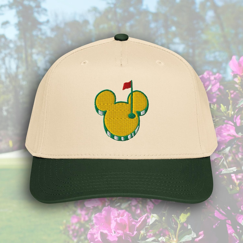 Master’s Mickey Embroidered Golf Cap, Subtle Disney Golf Snapback, Five Panel Cap, Minimalist Disney Hat, Golf Dad Gift