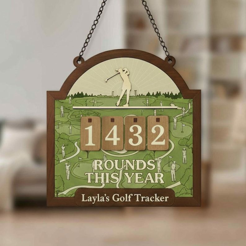 Personalized Golf Rounds Tracker Sign, Custom Golfer Score Display, Golf Lover Gift, Golf Room Decor, Golfing Round Counter
