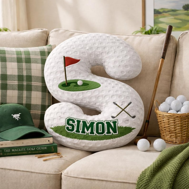 Personalized Name Golf Pillow | Custom Name Plush Cushion For Dad Husband Boyfriend