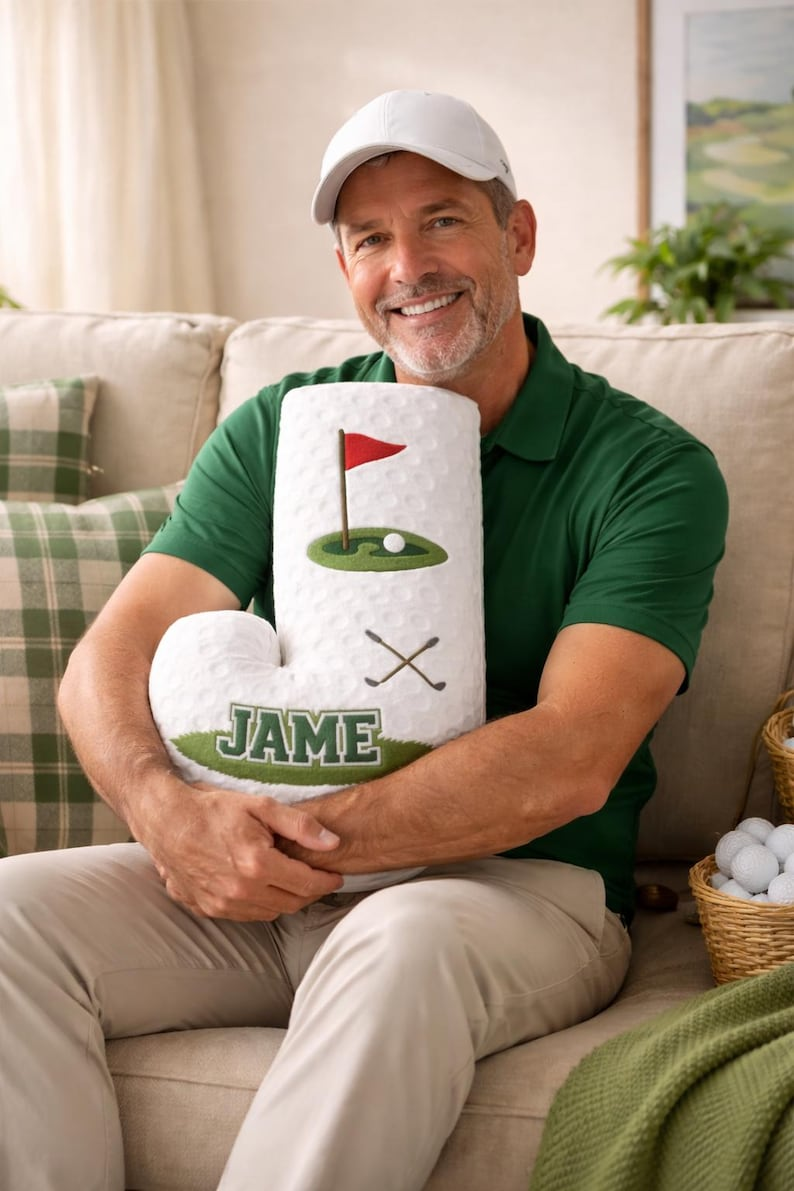Personalized Name Golf Pillow | Custom Name Plush Cushion For Dad Husband Boyfriend